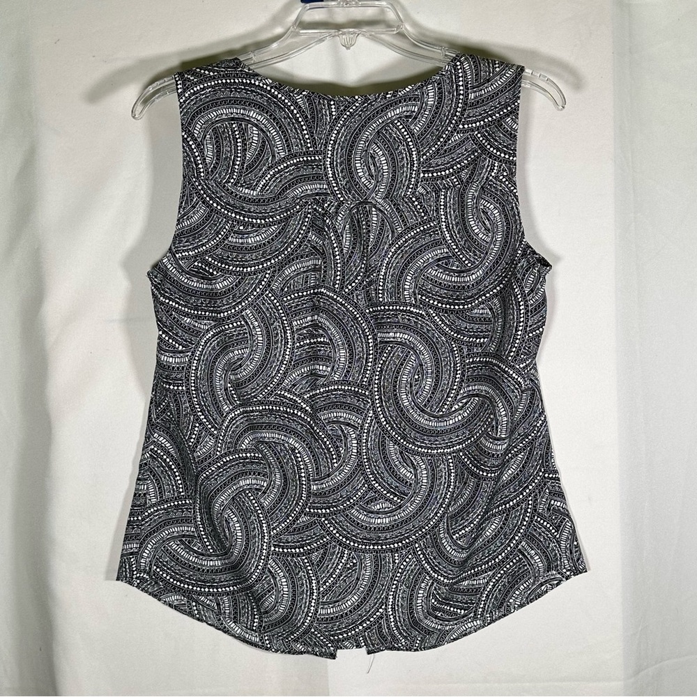 Croft and Barrow Black and White Modern Silky Sleeveless Top Women's Size Small - Picture 4 of 6